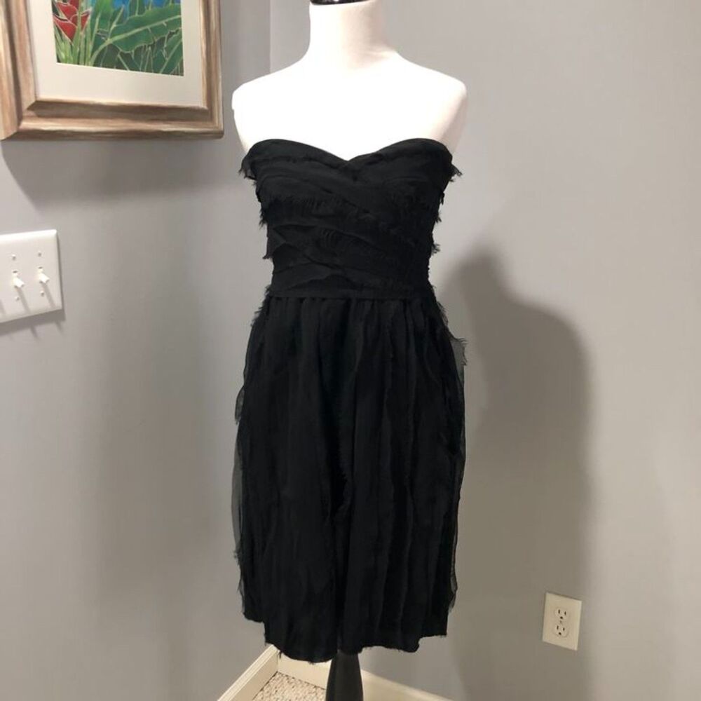 Diane von Furstenberg Strapless Party Cocktail Little Black "Kari" Dress size 6